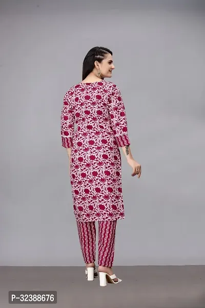 Elegant Cotton Printed Kurta with Pant Set For Women-thumb3