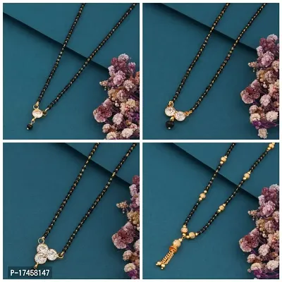 Pack Of 4 Ethnic Gold Plated Combo Mangalsutra Set for Women