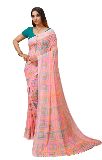 Attractive Georgette Saree with Blouse piece 