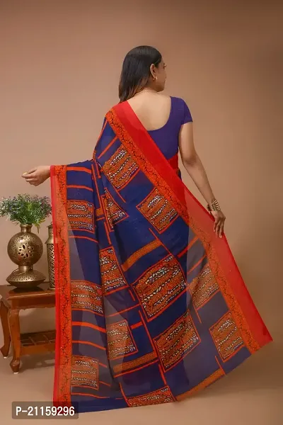 Fancy Georgette Saree with Blouse Piece for Women-thumb3