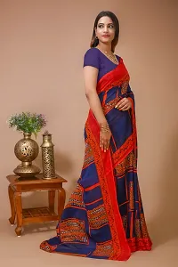 Fancy Georgette Saree with Blouse Piece for Women-thumb1
