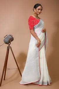 Fancy Silk Blend Saree with Blouse Piece for Women-thumb1