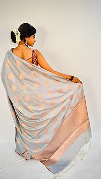 Beautiful Art Silk Woven Design Saree with Blouse Piece-thumb3