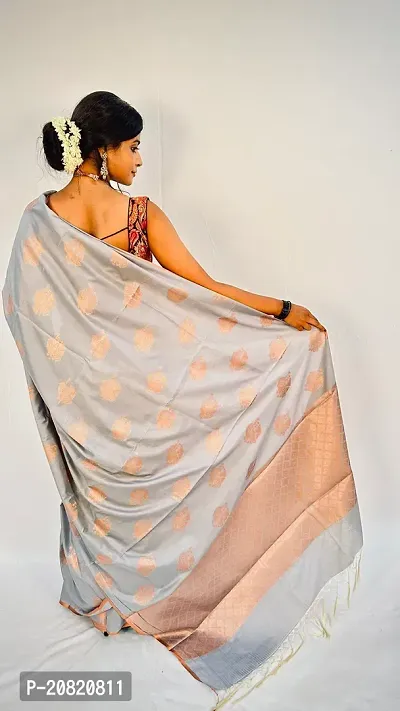 Beautiful Art Silk Woven Design Saree with Blouse Piece-thumb4