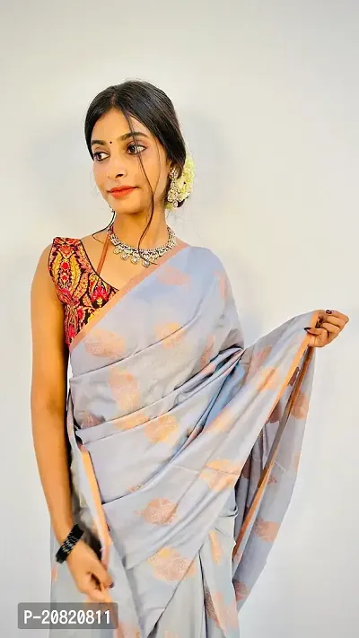 Beautiful Art Silk Woven Design Saree with Blouse Piece-thumb5