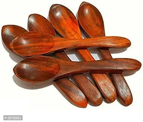 Stylish Wooden Handcrafted Small Tea Spoons Set Of 6