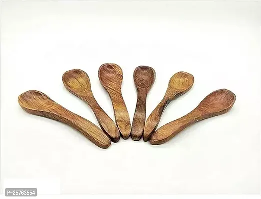 Stylish Wooden Handcrafted Small Tea Spoons Set Of 6