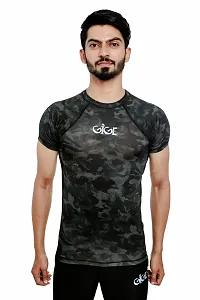 Reliable Black Polyester Printed Sports T-Shirt For Men-thumb2