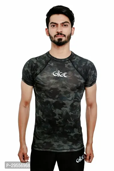 Reliable Black Polyester Printed Sports T-Shirt For Men-thumb3