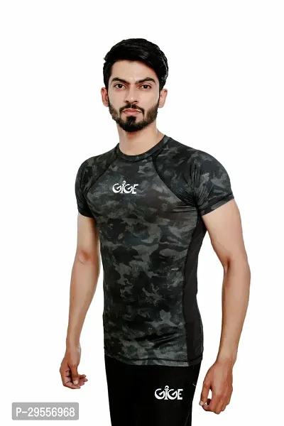 Reliable Black Polyester Printed Sports T-Shirt For Men-thumb2