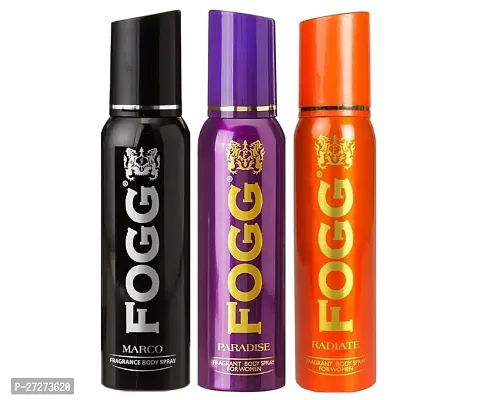 1 FOGG PARADISE BODY SPRAY DEO 120ML + 1 FOGG RADIATE BODY SPRAY DEO 120ML + 1 FOGG MARCO BODY SPRAY DEO 120ML