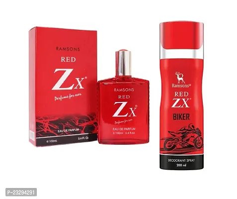 1 RAMSONS RED ZX PERFUME (100ML) + 1 RAMSONS RED ZX BIDER DEODORANT (200ML)