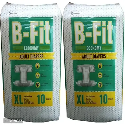 Each Combo Pack Contains - 2 B-Fit Economy Xl Sixe High Absorbency Adult Diaperes For Waist Size 29-59Inch (Pack Of 10 Diapers)-thumb0