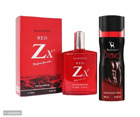 1 RAMSONS RED ZX PERFUME (100ML) + 1 RAMSONS BRAVO DEODORANT (200ML)