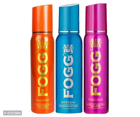 1 FOGG RADIATE BODY SPRAY DEO 120ML + 1 FOGG ESSENCE BODY SPRAY DEO 120ML + 1 FOGG IMPERIAL BODY SPRAY DEO 120ML