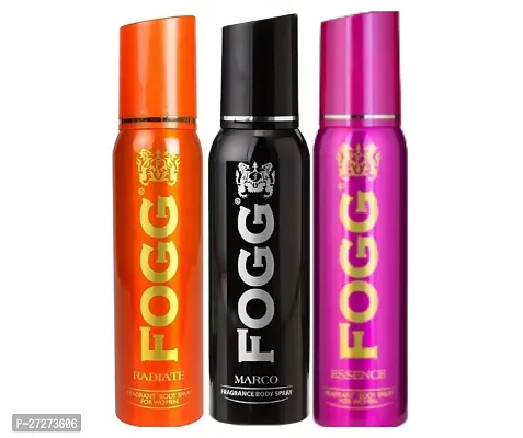 1 FOGG RADIATE BODY SPRAY DEO 120ML + 1 FOGG ESSENCE BODY SPRAY DEO 120ML + 1 FOGG MARCO BODY SPRAY DEO 120ML