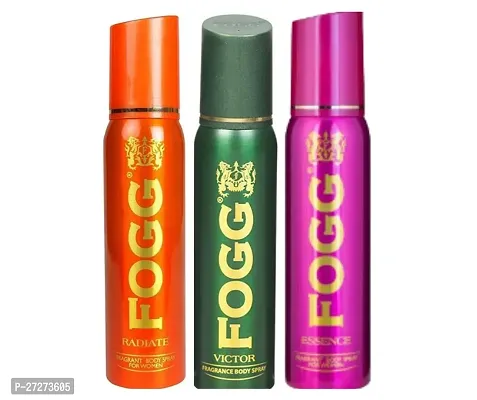 1 FOGG RADIATE BODY SPRAY DEO 120ML + 1 FOGG ESSENCE BODY SPRAY DEO 120ML + 1 FOGG VICTOR BODY SPRAY DEO 120ML