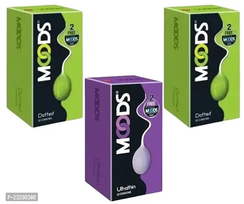 2 MOODS DOTTED CONDOMS (20PCS) + 1 MOODS ULTRATHIN CONDOMS (20PCS)-thumb0