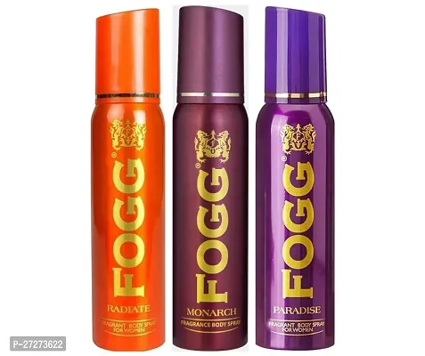 1 FOGG PARADISE BODY SPRAY DEO 120ML + 1 FOGG RADIATE BODY SPRAY DEO 120ML + 1 FOGG MONARCH BODY SPRAY DEO 120ML