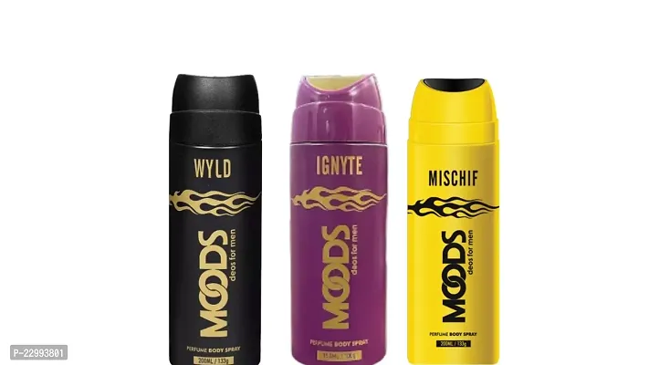 1 Moods Whld Deo 150 ml + 1 Moods Ignyte Deo 150 ml + 1 Moods Mischif Deo 150 ml