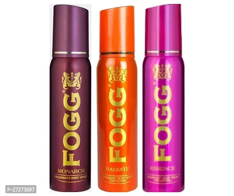 1 FOGG RADIATE BODY SPRAY DEO 120ML + 1 FOGG ESSENCE BODY SPRAY DEO 120ML + 1 FOGG MONARCH BODY SPRAY DEO 120ML