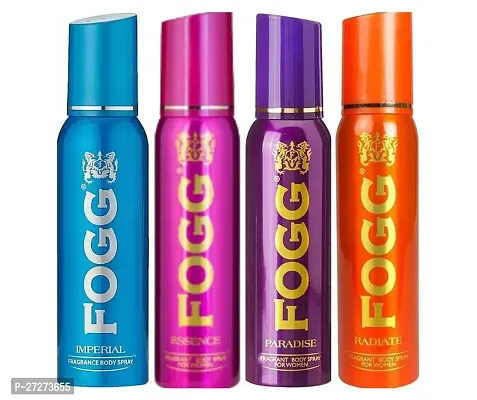 1 FOGG IMPERIAL BODY SPRAY DEO 120ML + 1 FOGG PARADISE BODY SPRAY DEO 120ML + 1 FOGG RADIATE BODY SPRAY DEO 120ML + 1 FOGG ESSENSE BODY SPRAY DEO 120ML