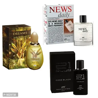 News Daily Perfume (40ml)+Dreams Perfume (40)ml+21Club Perfume (40)ml