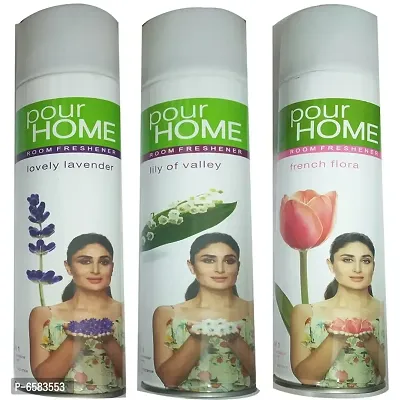 1 POUR HOME LOVELY LAVENDER ROOM FRESHENER 270 ML+1 POUR HOME FRENCH FLORA ROOM FRESHENER 270 ML+1 POUR HOME LILY OF VALLEY ROOM FRESHENER 270 ML-thumb0