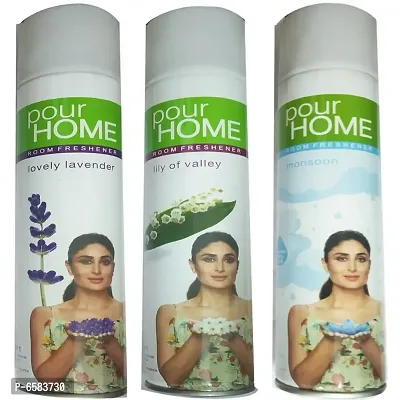 1 POUR HOME LOVELY LAVENDER ROOM FRESHENER 270 ML+1 POUR HOME LILY OF VALLEY ROOM FRESHENER 270 ML+1 POUR HOME MONSOON ROOM FRESHENER 270 ML