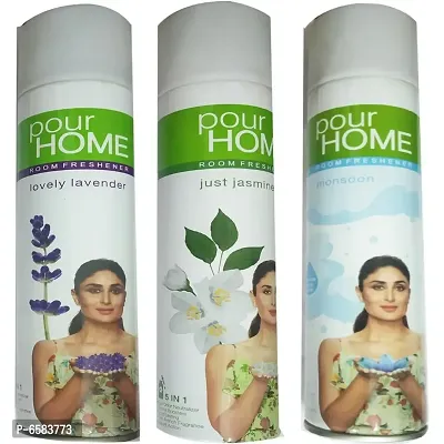 1 POUR HOME LOVELY LAVENDER ROOM FRESHENER 270 ML+1 POUR HOME MONSOON ROOM FRESHENER 270 ML+1 POUR HOME JUST JASMINE ROOM FRESHENER 270 ML-thumb0