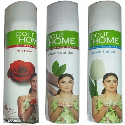 1 POUR HOME RED ROSE ROOM FRESHENER 270 ML+1 POUR HOME SACRED SANDAL ROOM FRESHENER 270 ML+1 POUR HOME FRENCH FUSION ROOM FRESHENER 270 ML