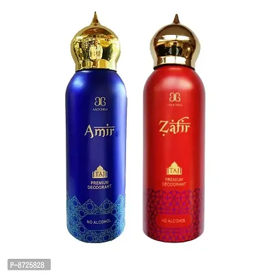 1 AROCHEM ZAFIR TAJ PREMIUM ALCOHOL FREE DEODORANT 200 ML+1 AROCHEM AMIR TAJ PREMIUM ALCOHOL FREE DEODORANT 200 ML