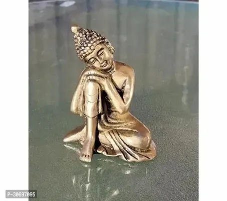 Stylish Brass Buddha Resting Showpiece for Home Decor-thumb0