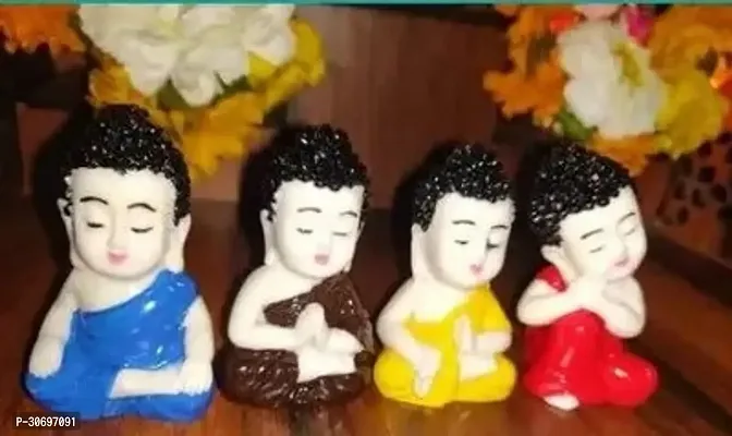 Stylish Baby Buddha Decorative Showpiece 2 Cm Set of 4-thumb0