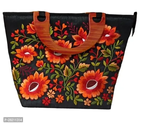 Trendy Silk Embroidered and Floral Handbags For Women