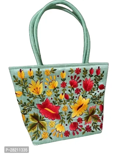 Trendy Silk Embroidered and Floral Handbags For Women-thumb0