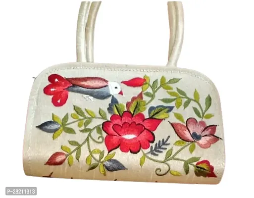 Trendy Silk Embroidered and Floral Handbags For Women-thumb0