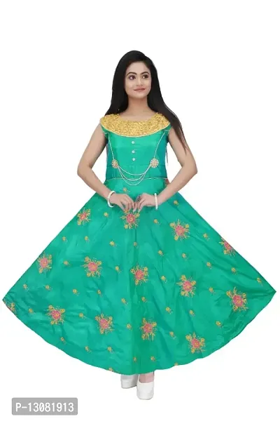 Classic Cotton Blend Embroidered Dress for Women-thumb0