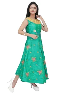 Classic Cotton Blend Embroidered Dress for Women-thumb1
