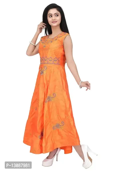 Classic Cotton Blend Embroidered Dress for Women-thumb3