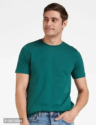 Stylish Short Sleeves Solid Tshirt for Men-thumb0