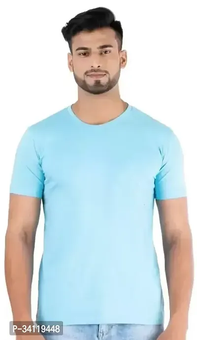 Stylish Short Sleeves Solid Tshirt for Men-thumb0