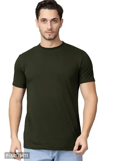 Stylish Short Sleeves Solid Tshirt for Men-thumb0