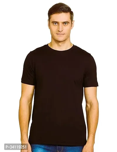 Stylish Short Sleeves Solid Tshirt for Men-thumb0