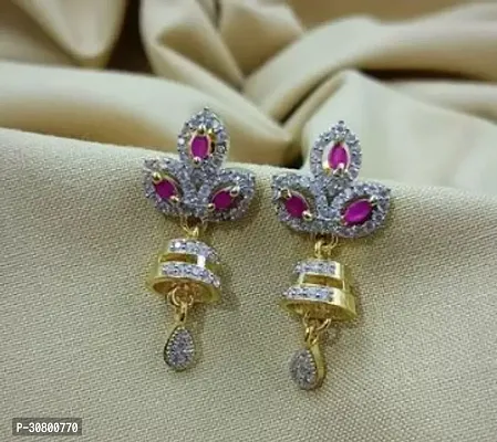 Stylish Golden Alloy Earrings For Women-thumb0