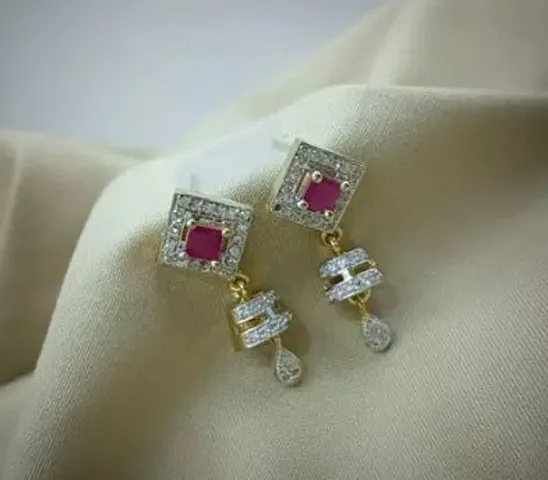 Trendy Designer American Diamond Drop Down Earrings