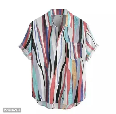 Reliable Multicoloured Cotton Striped Casual Shirt For Men-thumb0