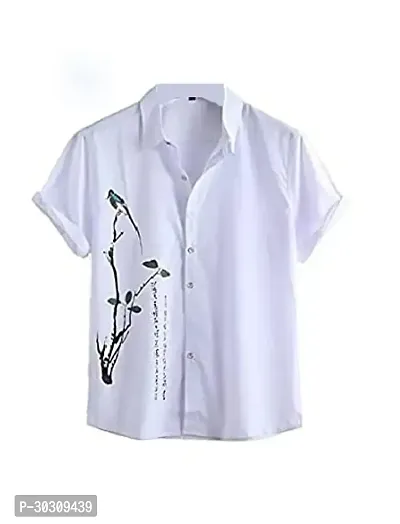 Reliable White Cotton Printed Casual Shirt For Men-thumb0