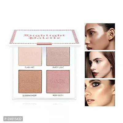 TREZA CARE IMAGIC PROfessional Cosmetic 4 Color Highlighter Makeup Palette 18g-thumb0