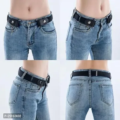 Buckle Free Invisible Elastic Waist Belts，Ladies Belt for Jeans,No Buckle Adjustable Belt for Jeans,Buckle-Free Invisible Elastic Waist Belt for Women/Men-thumb0